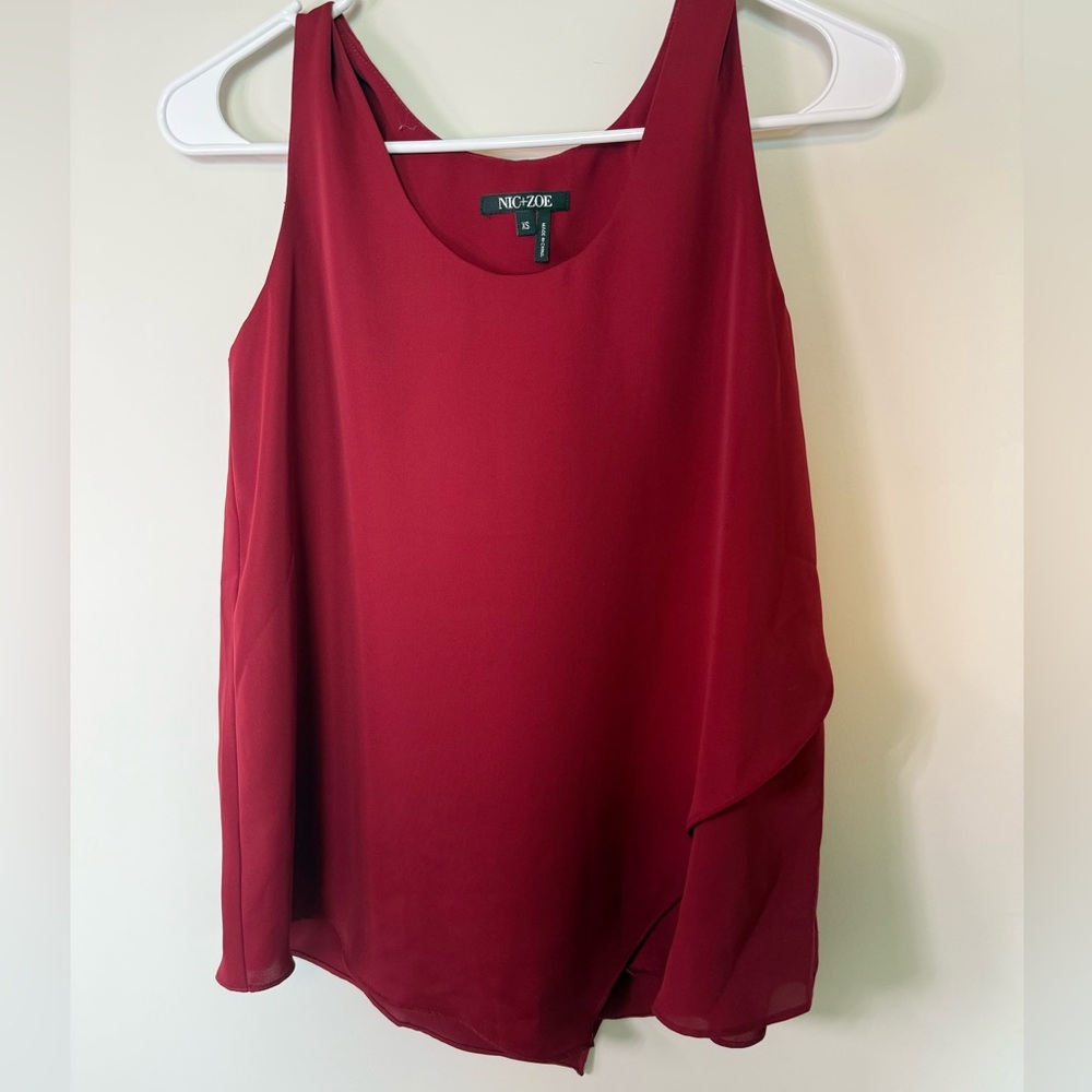 Red Sleeveless Blouse